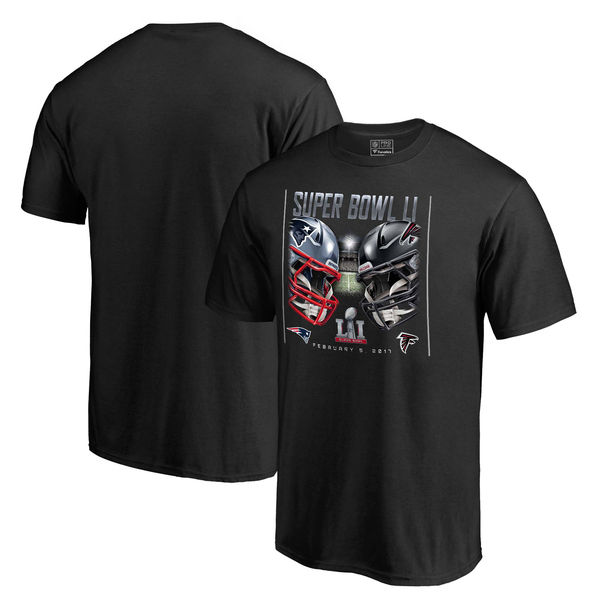 New England Patriots vs. Atlanta Falcons Pro Line by Fanatics Branded Super Bowl LI Dueling Matchup T-Shirt - Black